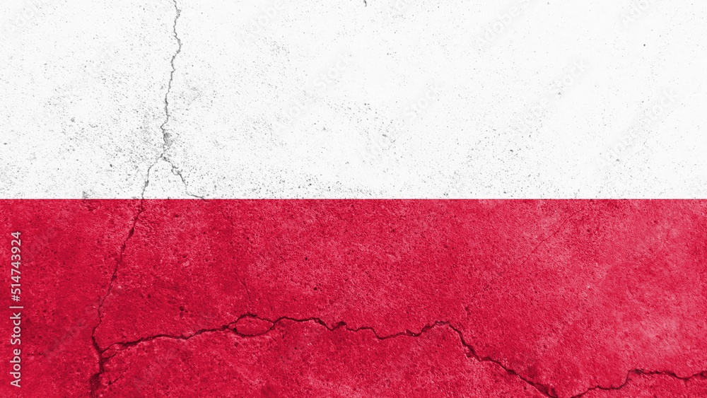 Poland flag. Poland flag on cracked cement wall