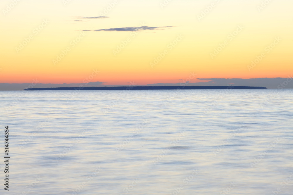 Fototapeta premium evening after sunset on the sea