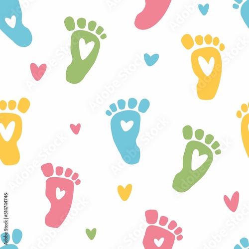 A pattern with footprints drawn by hand