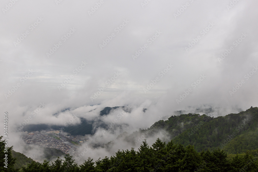 日本の岡山県高梁市の美しい山城 日本の岡山県高梁市の美しい山城