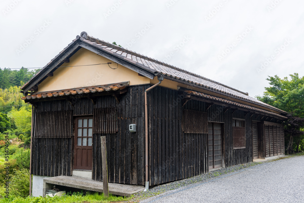 日本の岡山県の吹屋のとても美しい町の風景 日本の岡山県の吹屋のとても美しい町の風景