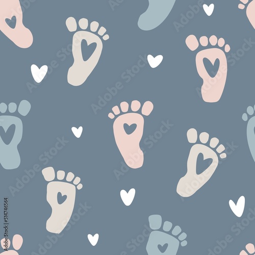 A pattern with footprints drawn by hand