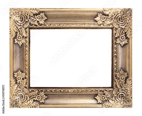 antique golden frame isolated on white background © JANTANA