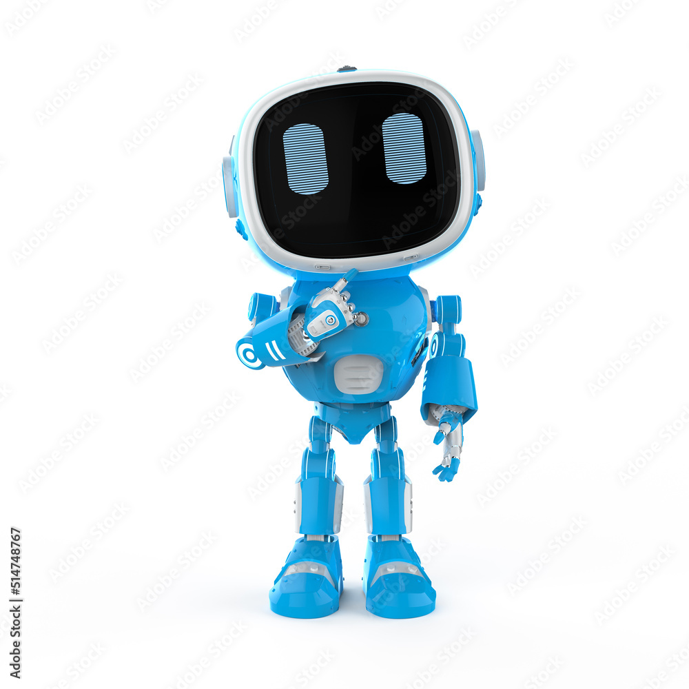 cute and small artificial intelligence assistant robot think or analyze cute and small artificial intelligence assistant robot think or analyze