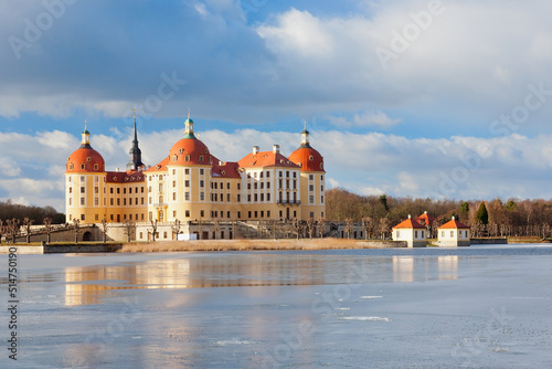 Schloss Moritzburg bei Dresden im Winter, Deutschland