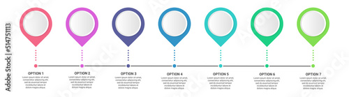 Steps business data visualization timeline process infographic template design with icons