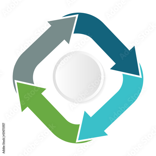 Circle chart and steps business data visualization timeline process infographic template design with icons
