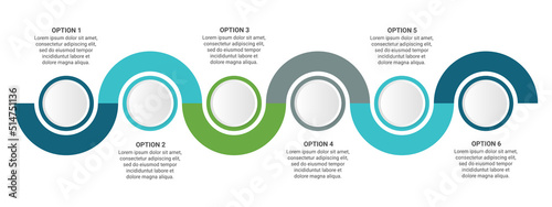 Steps business data visualization timeline process infographic template design with icons