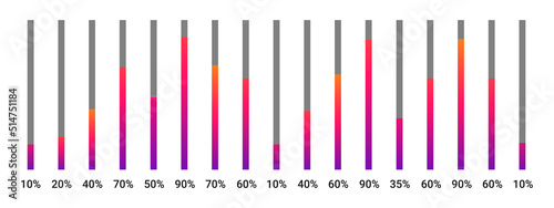 Presentation management data chart, diagram, percentage progress infographic. For corporatereport, annual reports, marketing and presentation. Vector Illustration