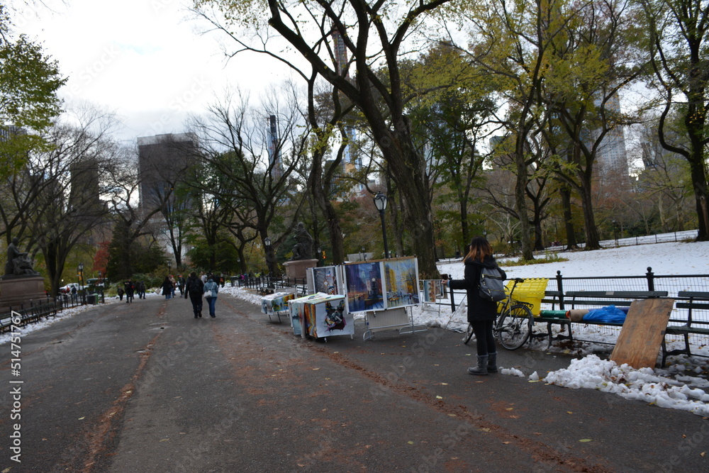 Naklejka premium walking on the streets of nyc