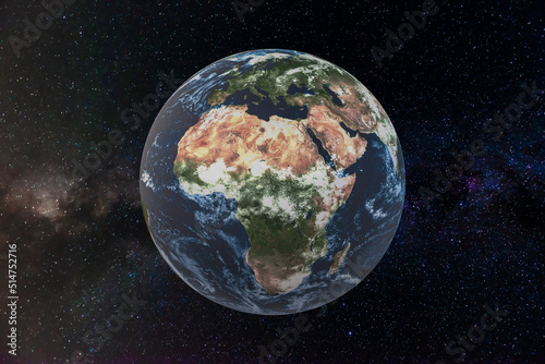 3D illustration of the earth in space