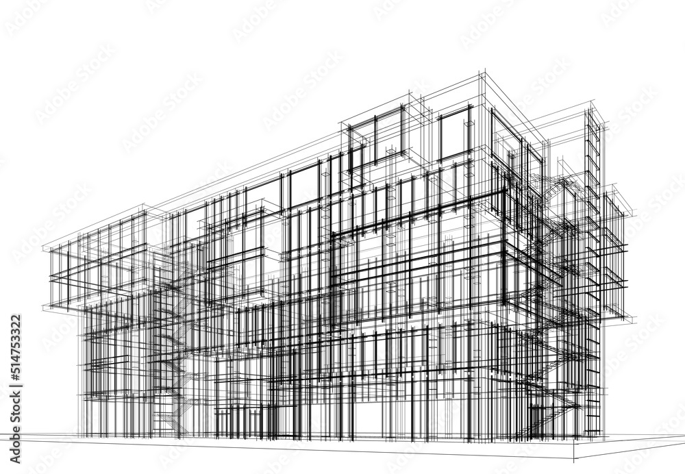 Modern architecture building 3d rendering Modern architecture building 3d rendering