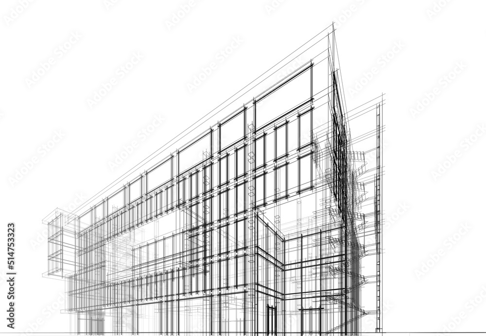 Modern architecture building 3d rendering Modern architecture building 3d rendering