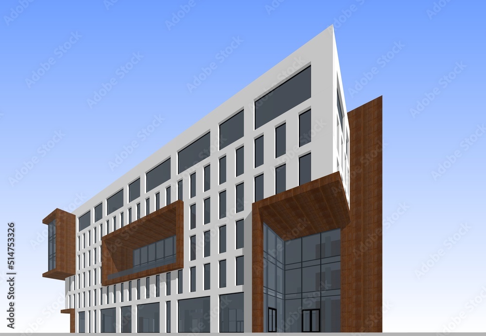 Modern architecture building 3d rendering Modern architecture building 3d rendering