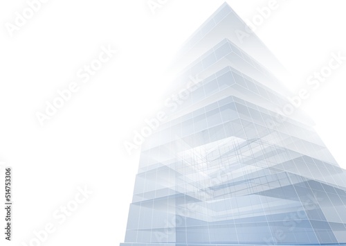 Modern architecture building 3d rendering