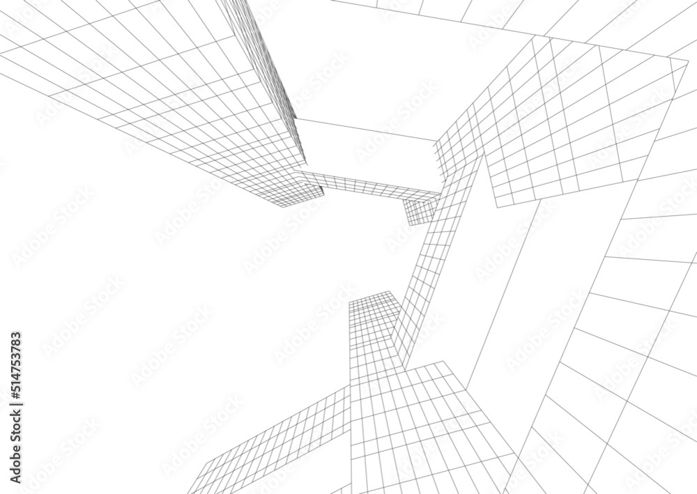 Modern architecture vector 3d illustration