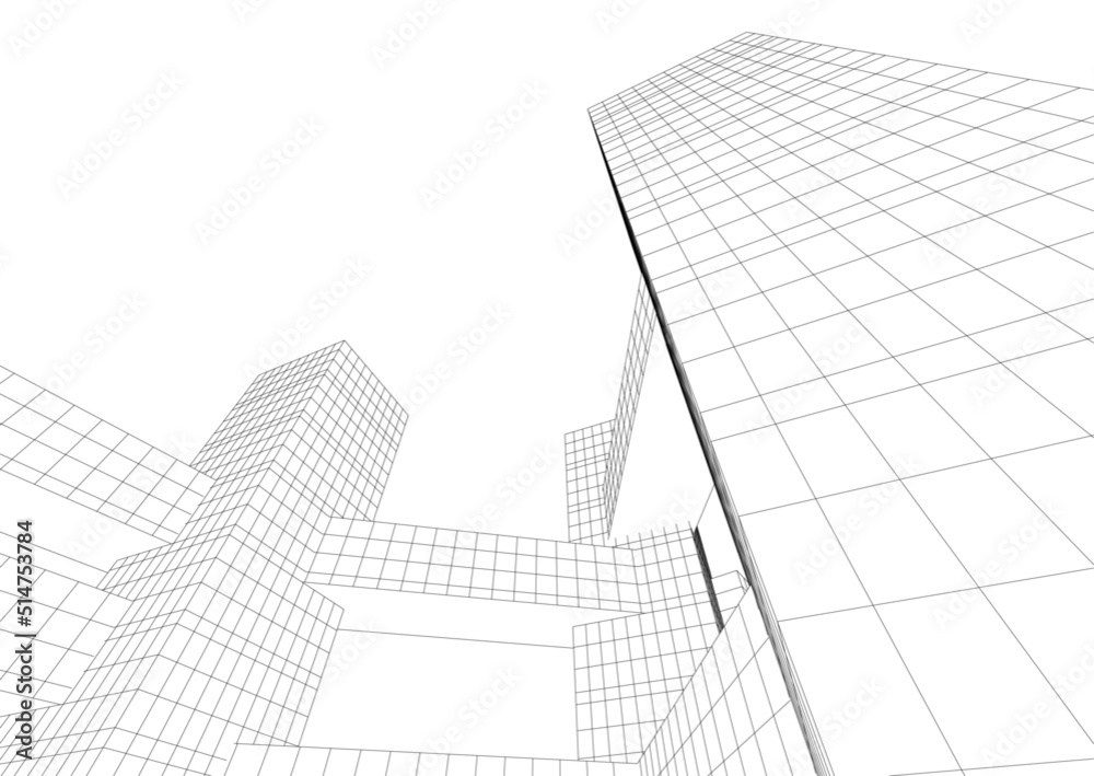 Modern architecture vector 3d illustration