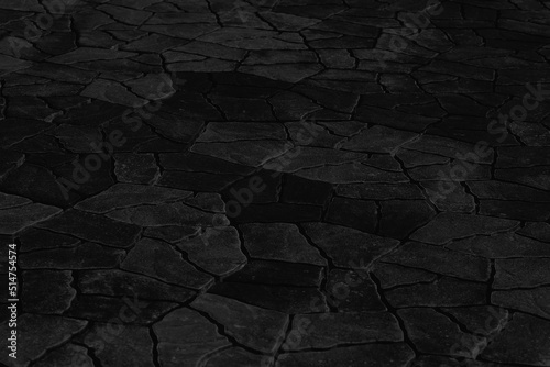 Dark grey black pavemen texture in natural pattern for background and design art work. Black stone floor. photo