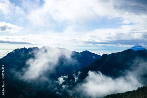 仙丈ヶ岳からの眺め（富士山と鳳凰三山） © Nao