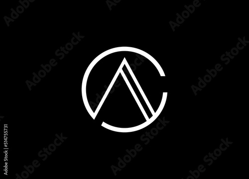 initial CA logo design vector