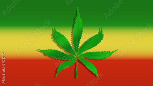 A image leaf of hemp on a stylized background