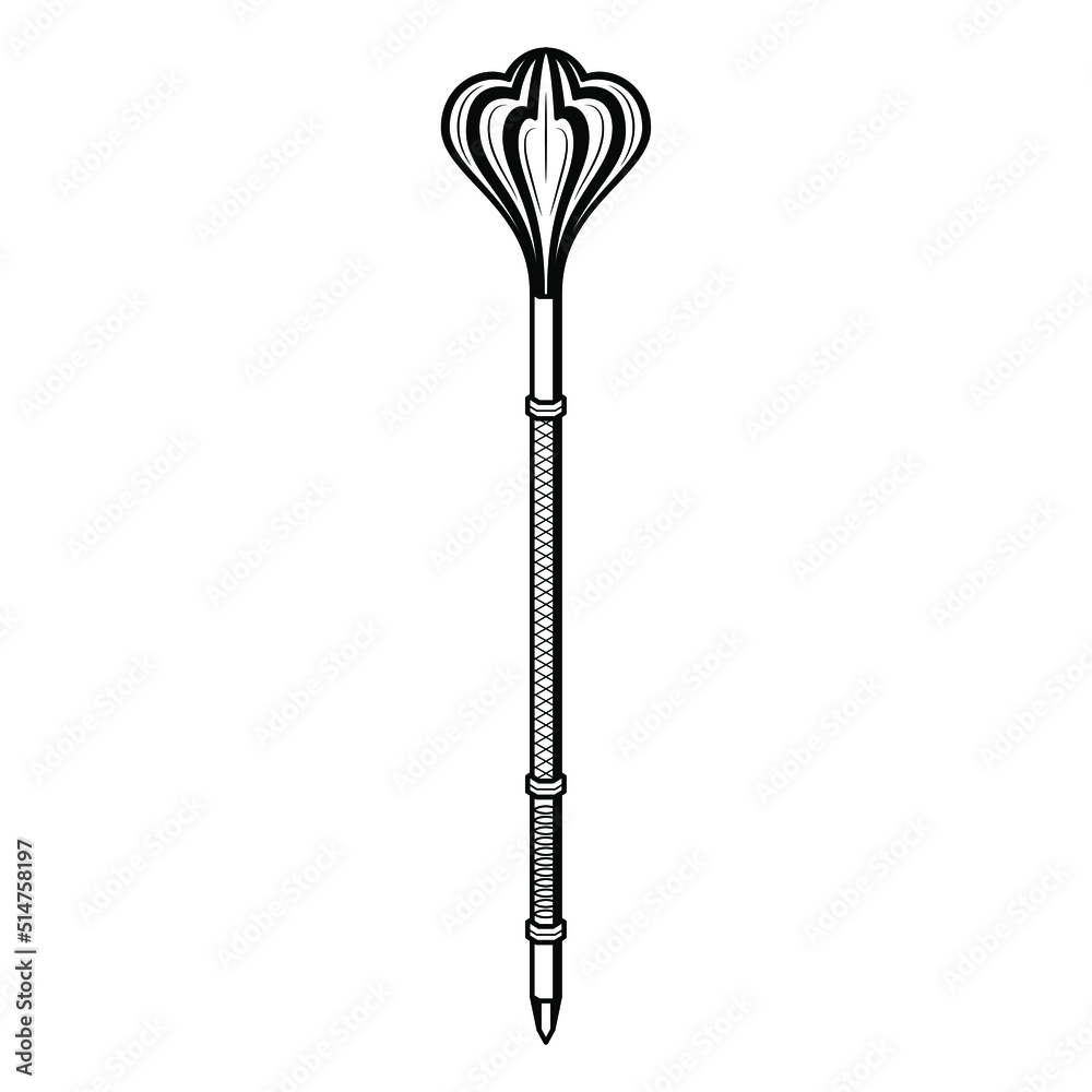 Abstract Black Simple Line Metal Mace Weapon Doodle Outline Element Vector Design Style Sketch Isolated On White Background Illustration For War, Battle Abstract Black Simple Line Metal Mace Weapon Doodle Outline Element Vector Design Style Sketch Isolated On White Background Illustration For War, Battle