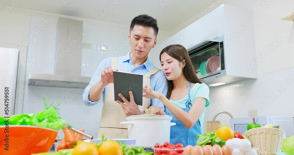 cooking recipe on digital tablet cooking recipe on digital tablet