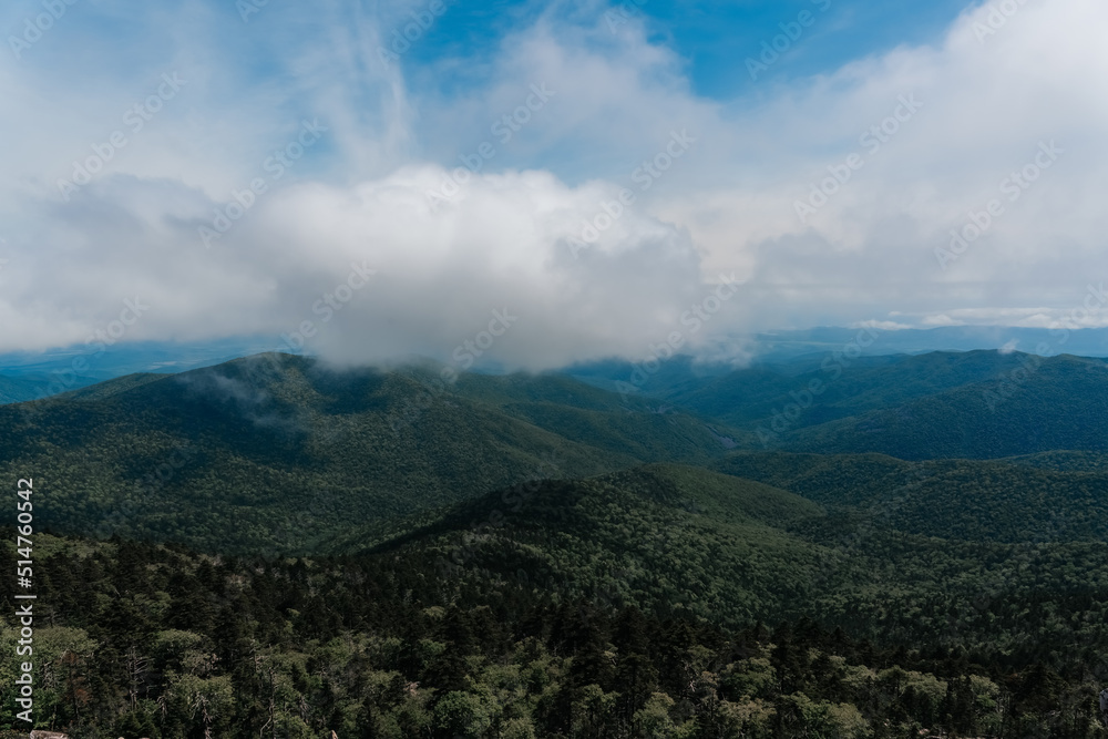 Mountain landscape. View from Mount Pidan. Livadia mountain peak. Russia. Vladivostok Mountain landscape. View from Mount Pidan. Livadia mountain peak. Russia. Vladivostok