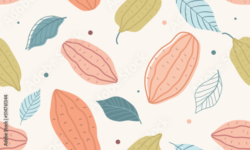 seamless pattern of cocoa. Vector illustration.