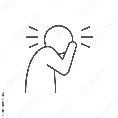 Anxious person line outline icon