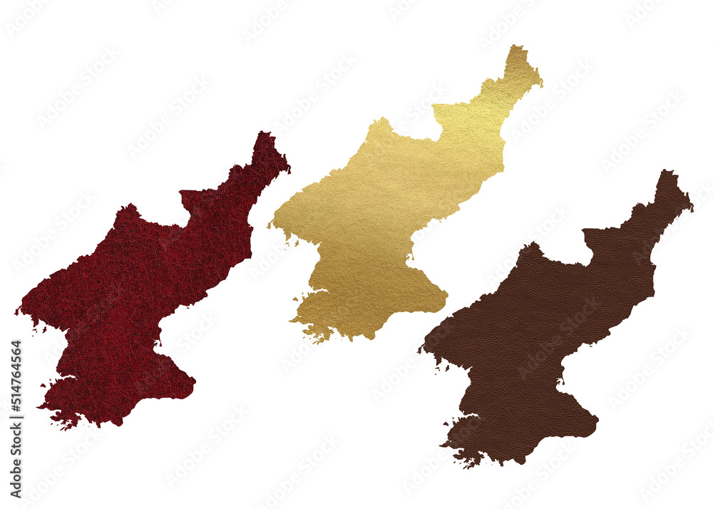 Political divisions. Patriotic sublimation leather textured backgrounds set on white. Korea North