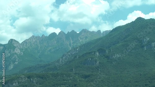 Mount Resegone seen from lake Garlate (Italy) photo