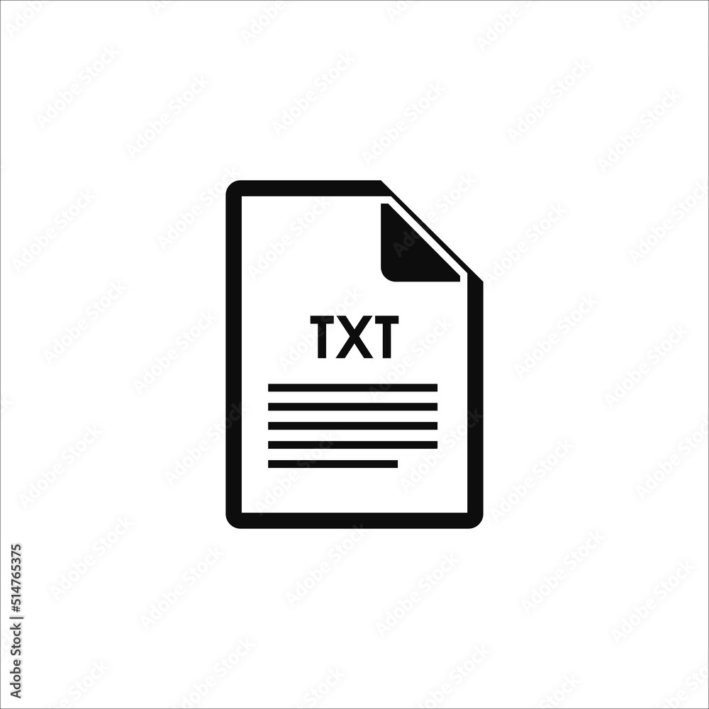 TXT ICON, TEXT FORMAT ICON isolated sign symbol in vector TXT ICON, TEXT FORMAT ICON isolated sign symbol in vector