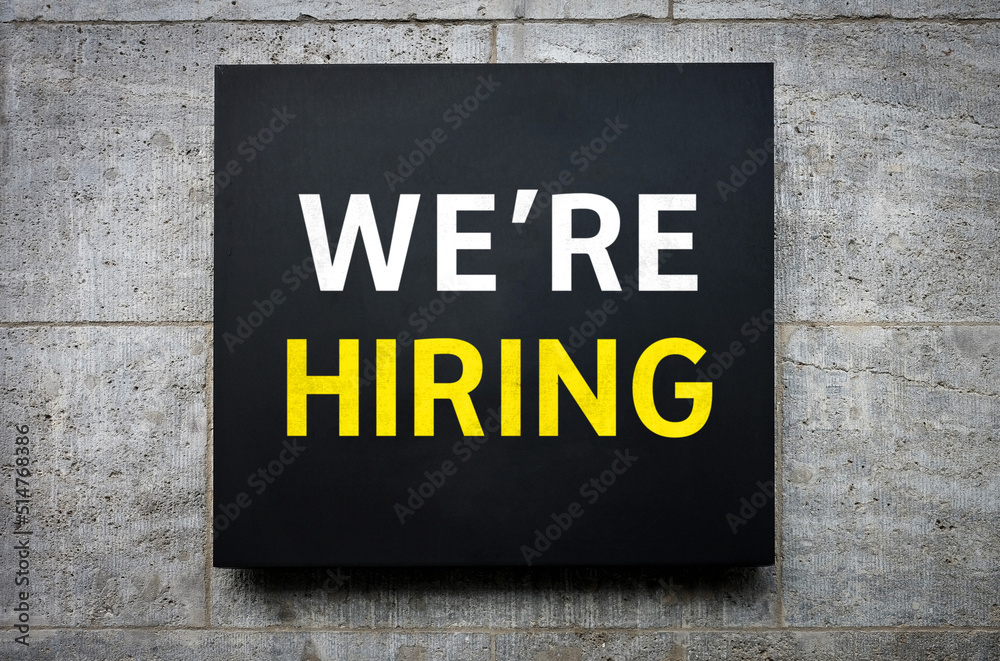 Obraz premium We are hiring - words on wall board