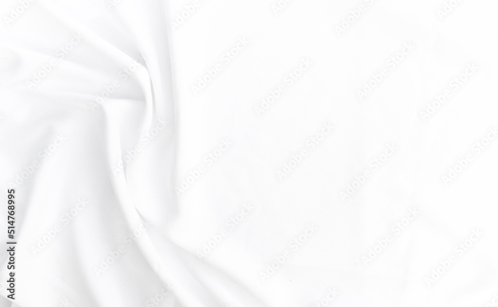 Elegant white silk, gray-white satin texture with white silk cloth background can be used as a background.