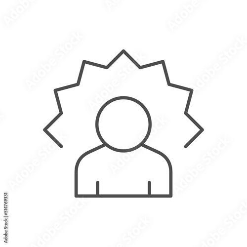 Person tension line outline icon