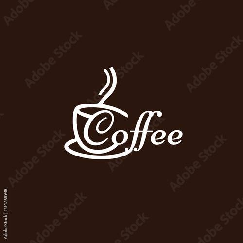 Creative Professional Trendy and Minimal COFFEE Logo Design in Brown and White Colors, COFFEE Icon Logo in Editable Vector Format
