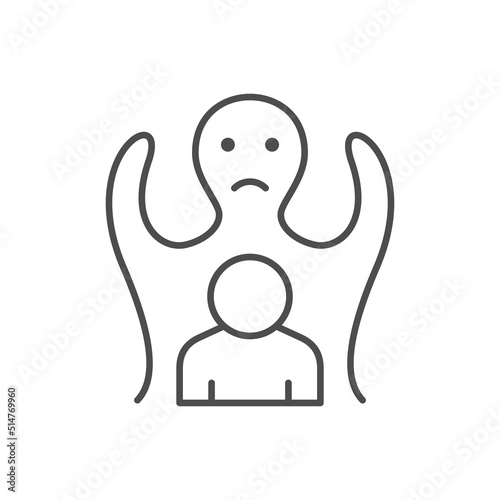 Human phobia line outline icon