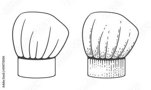 chef hat sketch vintage engraving style