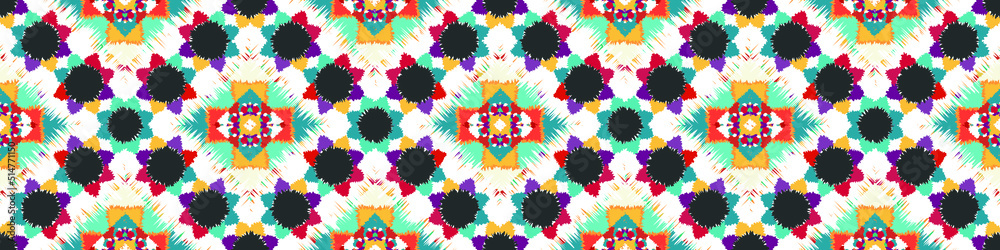 Fototapeta premium seamless ethnic pattern design.Geometric ethnic oriental ikat pattern traditional Design.ethnic oriental pattern,fabric,embroidery.Mexican pattern.merican pattern.latin african.indian fabric.Mexican