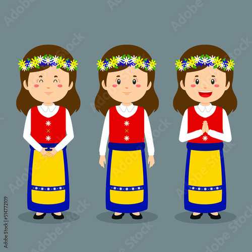 Sweden Character with Various Expression