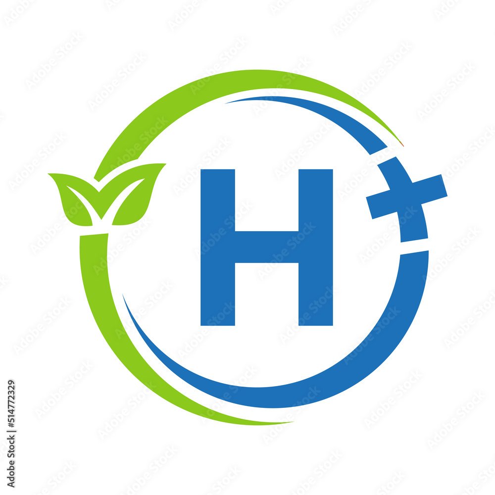 Obraz premium Letter H Healthcare Logo. Doctor Logo on Alphabet H Sign. Medical Pharmacy Plus Symbol Design