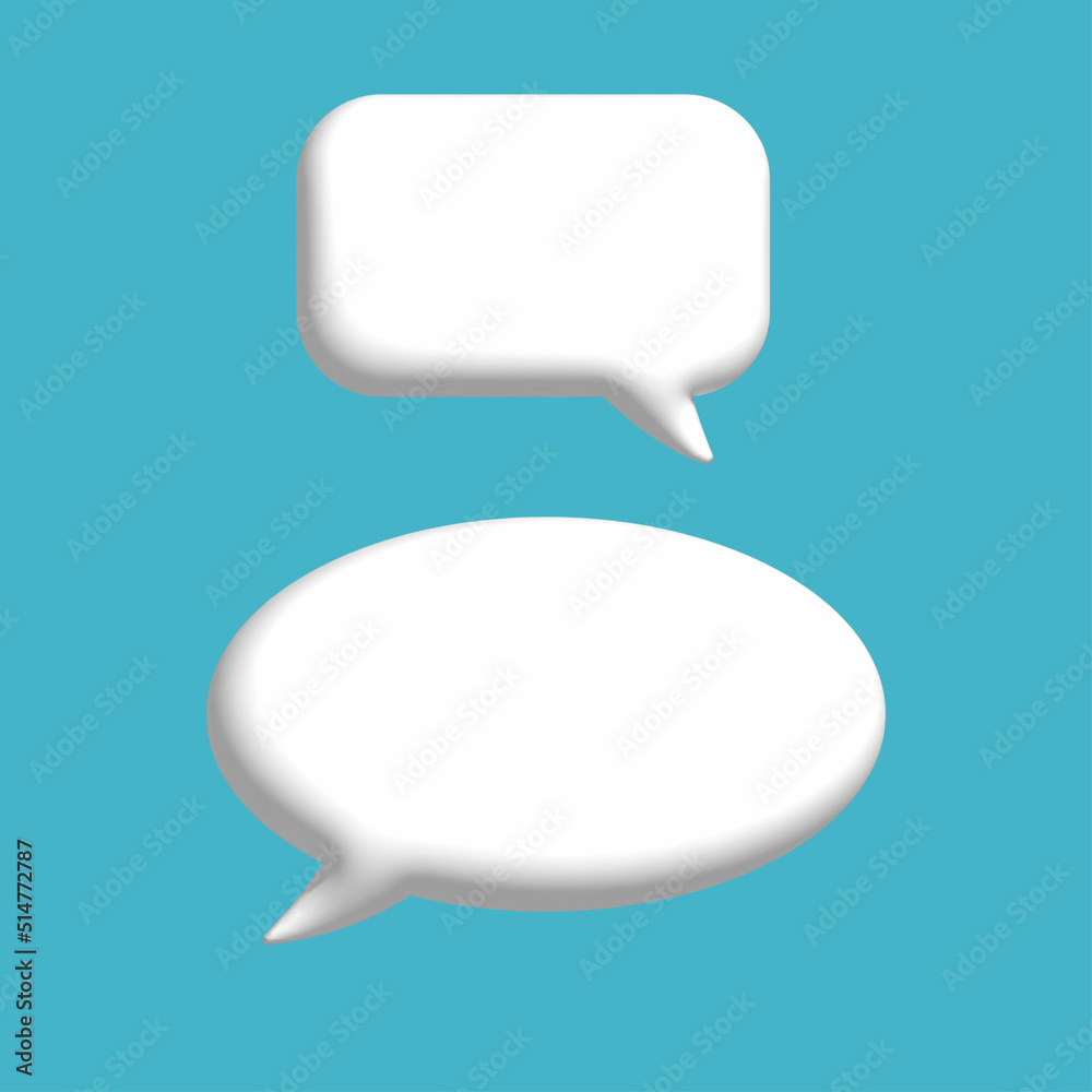 Illustration 3D render speech bubbles. Blank empty speech bubbles Illustration 3D render speech bubbles. Blank empty speech bubbles