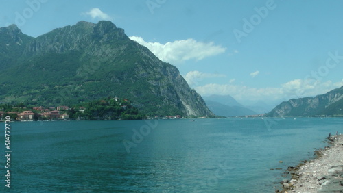Panoramic view of Lake Como from Lecco  Italy 