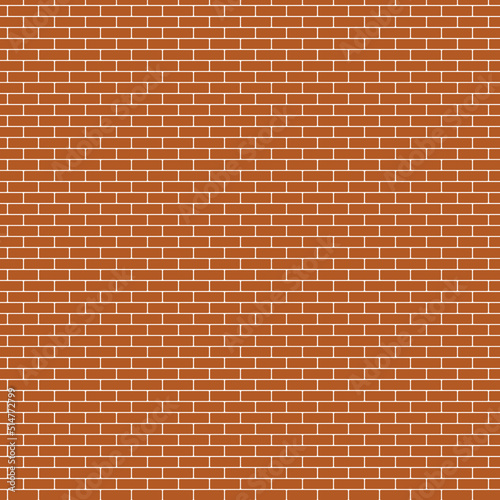 Red brick wall seamless pattern on transparent vector background. Vector illustration.