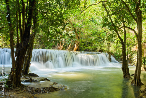 beautiful waterfall  forest background  landscape 