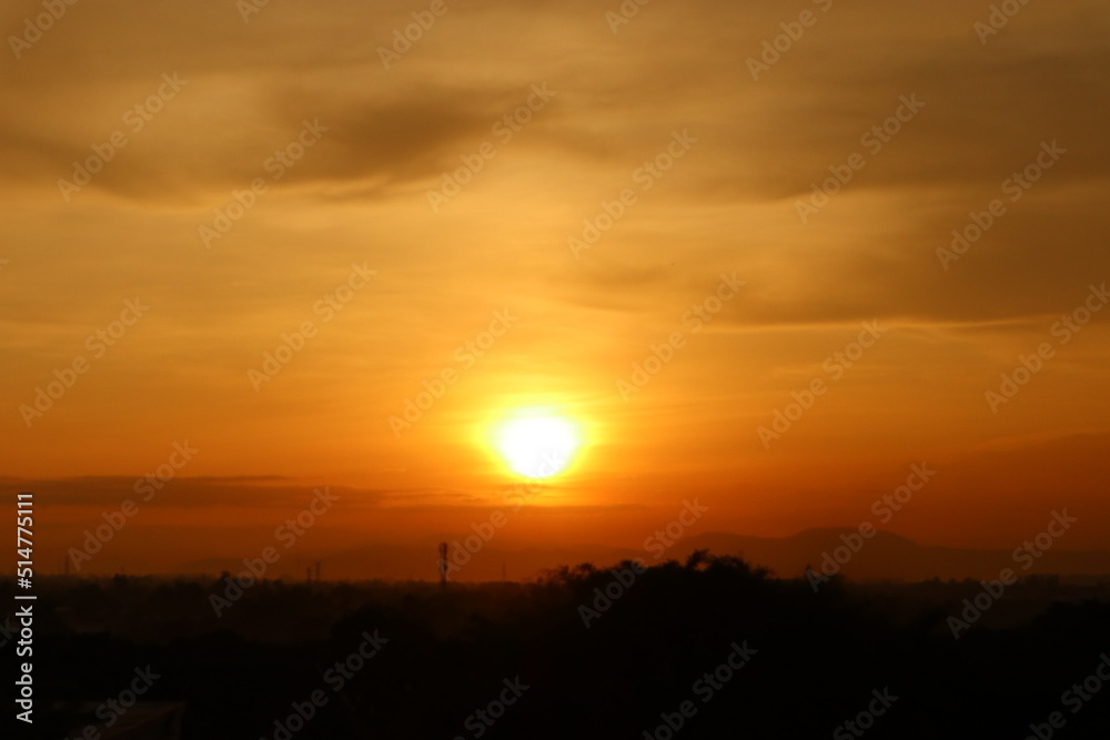 Beautiful evening sunset morning sunrise scenery from rooftop with amazing clouds and red sky in the background Beautiful evening sunset morning sunrise scenery from rooftop with amazing clouds and red sky in the background