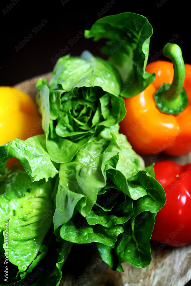 Set of fresh vegetables and salads. Set of fresh vegetables and salads.
