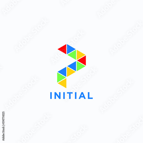 Free Download P initial letter logo template, vector file , text and color is easy to edit - GFXLoad