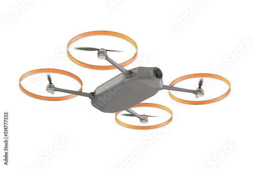 Drone on white background. Isolated 3d illustration